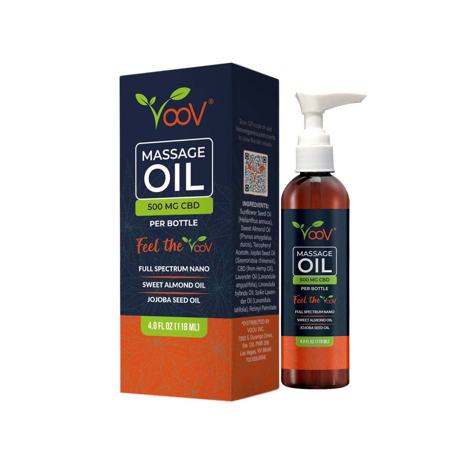 Voov Massage Oil 500 mg CBD Full Spectrum CBD Massage Oil